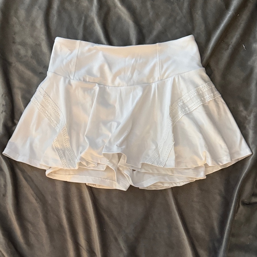 FP Movement by Free People White Skorts with Lace Detail